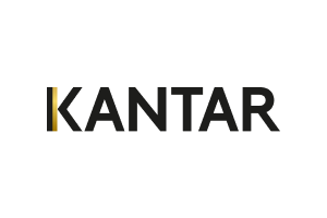 Kantar company logo with black text and a gold accent on the letter K.