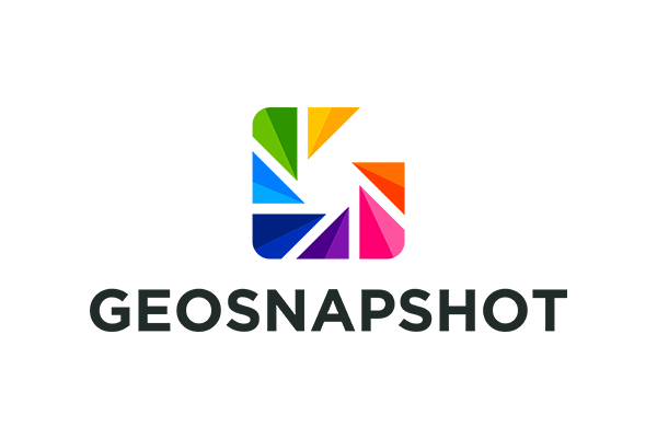 GeoSnapShot logo featuring a colorful geometric design above the company name in bold black text on a white background.