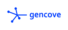 Gencove logo in blue, featuring a connected node graphic and the word 'gencove' in blue text.