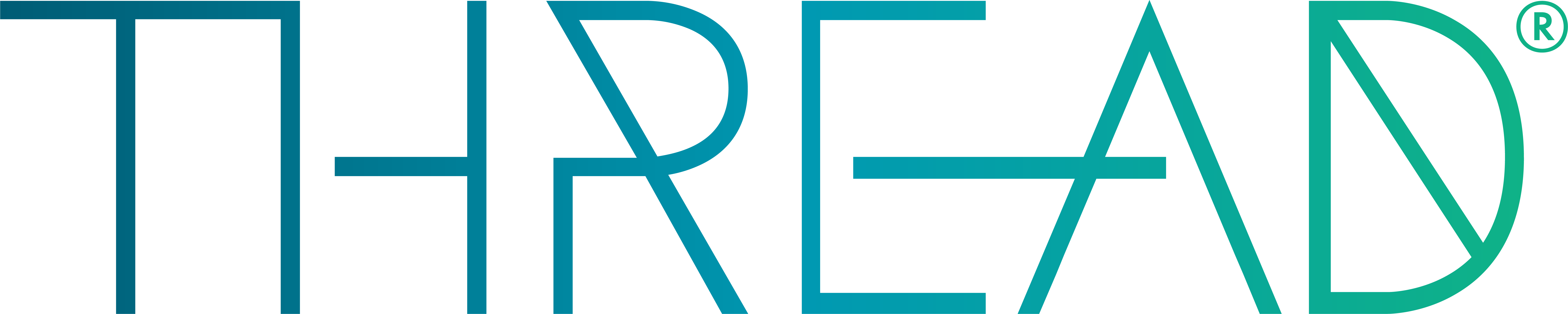 The THREAD logo in blue-green gradient text on a transparent background.