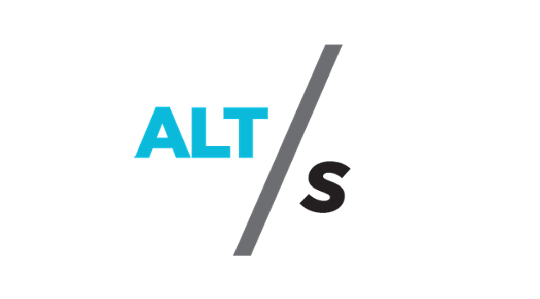 Logo image for ALTS featuring the text 'ALT' in blue and '/S' in black with a diagonal gray slash between them.