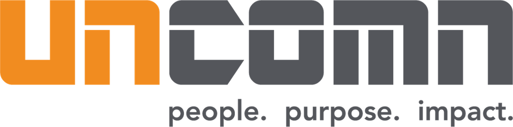UNCOMN company logo featuring the text 'people. purpose. impact.' in a stylized font.