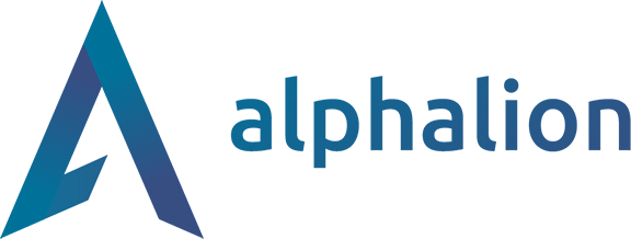Logo of Alphalion featuring a stylized letter 'A' and the text 'alphalion'.