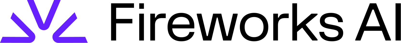 Fireworks company logo featuring a bold purple geometric symbol on the left and the word 'Fireworks' in modern black text on the right.