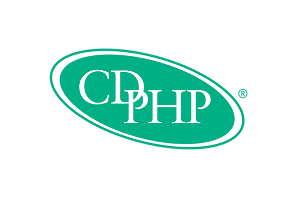 The logo of CDPHP, featuring the text 'CDPHP' in white inside an elliptical outline on a green background.