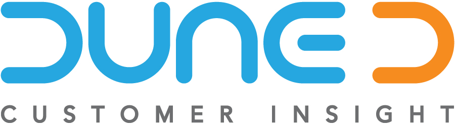 Logo for Duned Customer Insight with stylized blue and orange text.