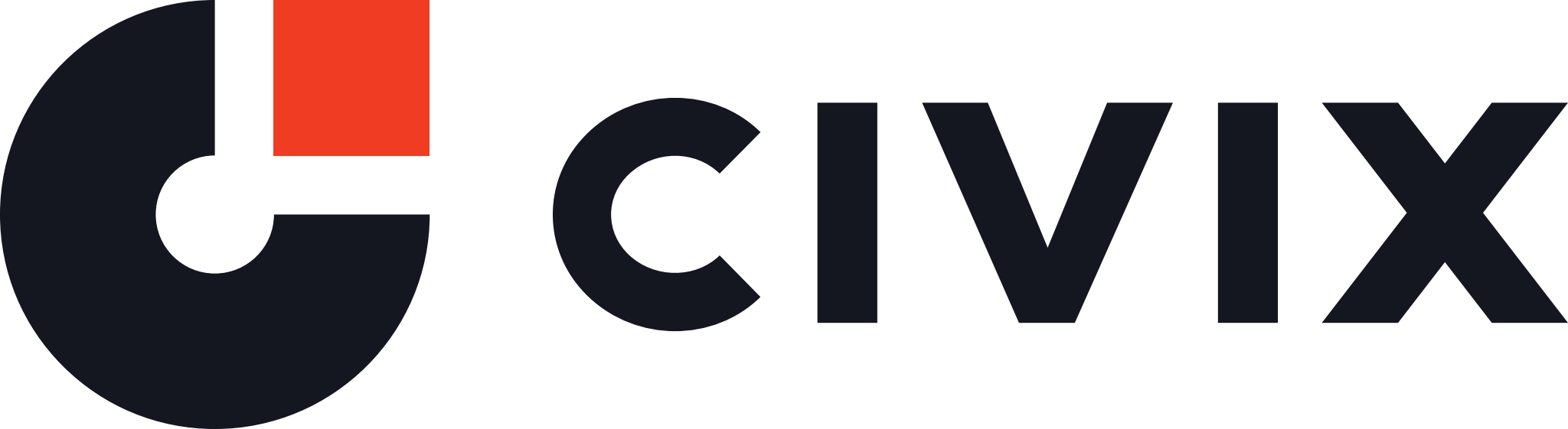 CIVIX logo with a bold geometric design and modern typography, featuring a red and black color scheme.
