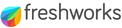 Freshworks logo in a horizontal orientation with colorful design elements on the left and company name in gray text on the right.