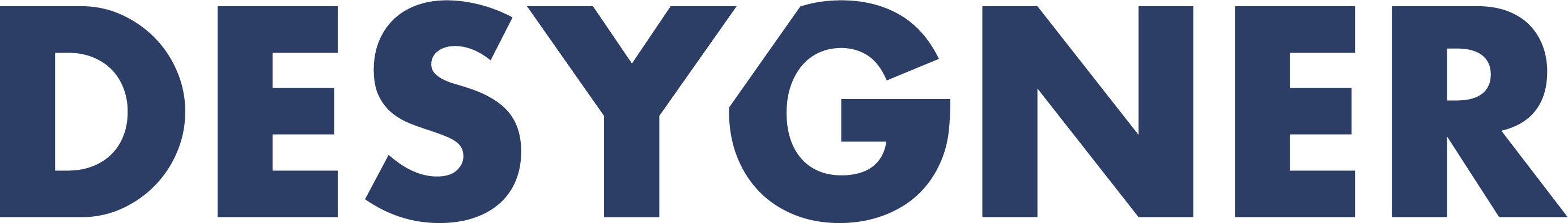 The image displays the DESYGNER logo with bold blue uppercase letters on a transparent background.