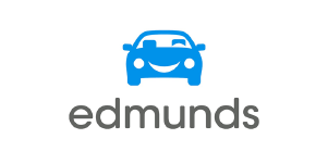 Edmunds logo featuring a blue car icon above the word 'edmunds' in gray text.