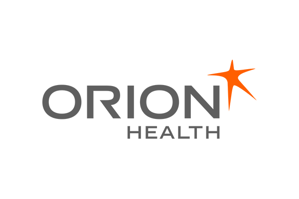 The logo of Orion Health, featuring the word 'Orion' in stylized typography with part of the letter 'N' in orange.