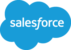 The Salesforce logo displayed with white text on a blue cloud shape.