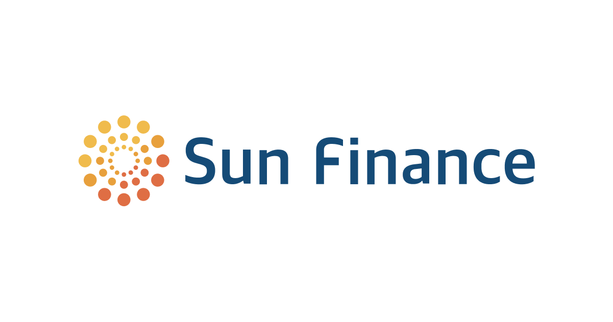 Sun Finance company logo featuring a circular sunburst graphic in yellow and orange next to the text 'Sun Finance' on a white background.