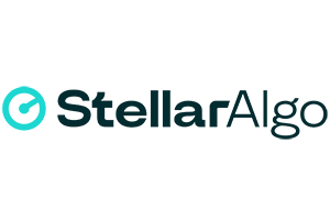 StellarAlgo logo in a horizontal layout featuring teal and black colors.