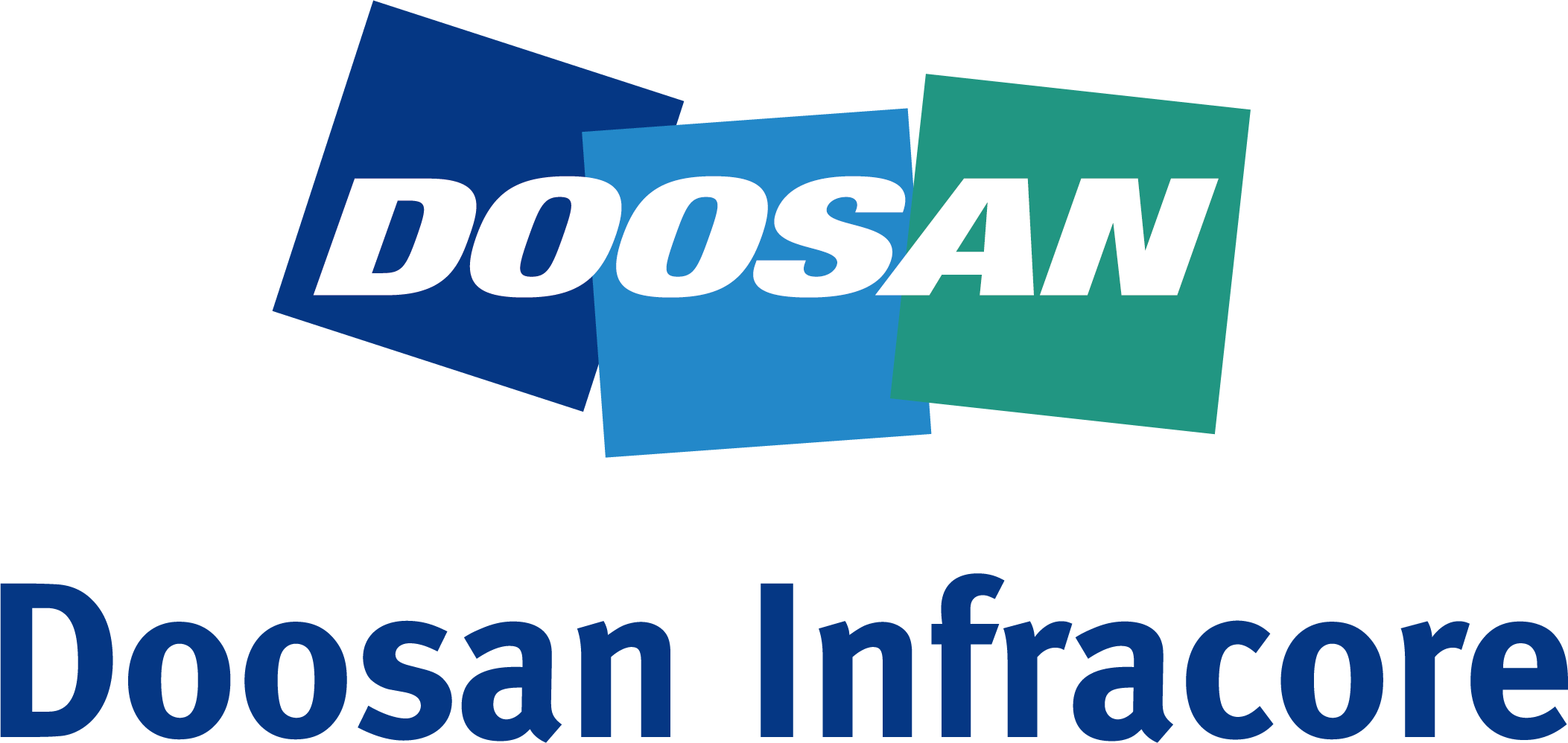 Logo of Doosan Infracore with the word 'DOOSAN' on colored squares above 'Doosan Infracore' text.