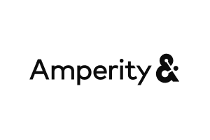 Amperity logo with black text on a transparent background.