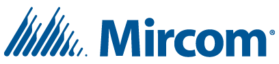 The official Mircom company logo in blue, shown in RGB color format.