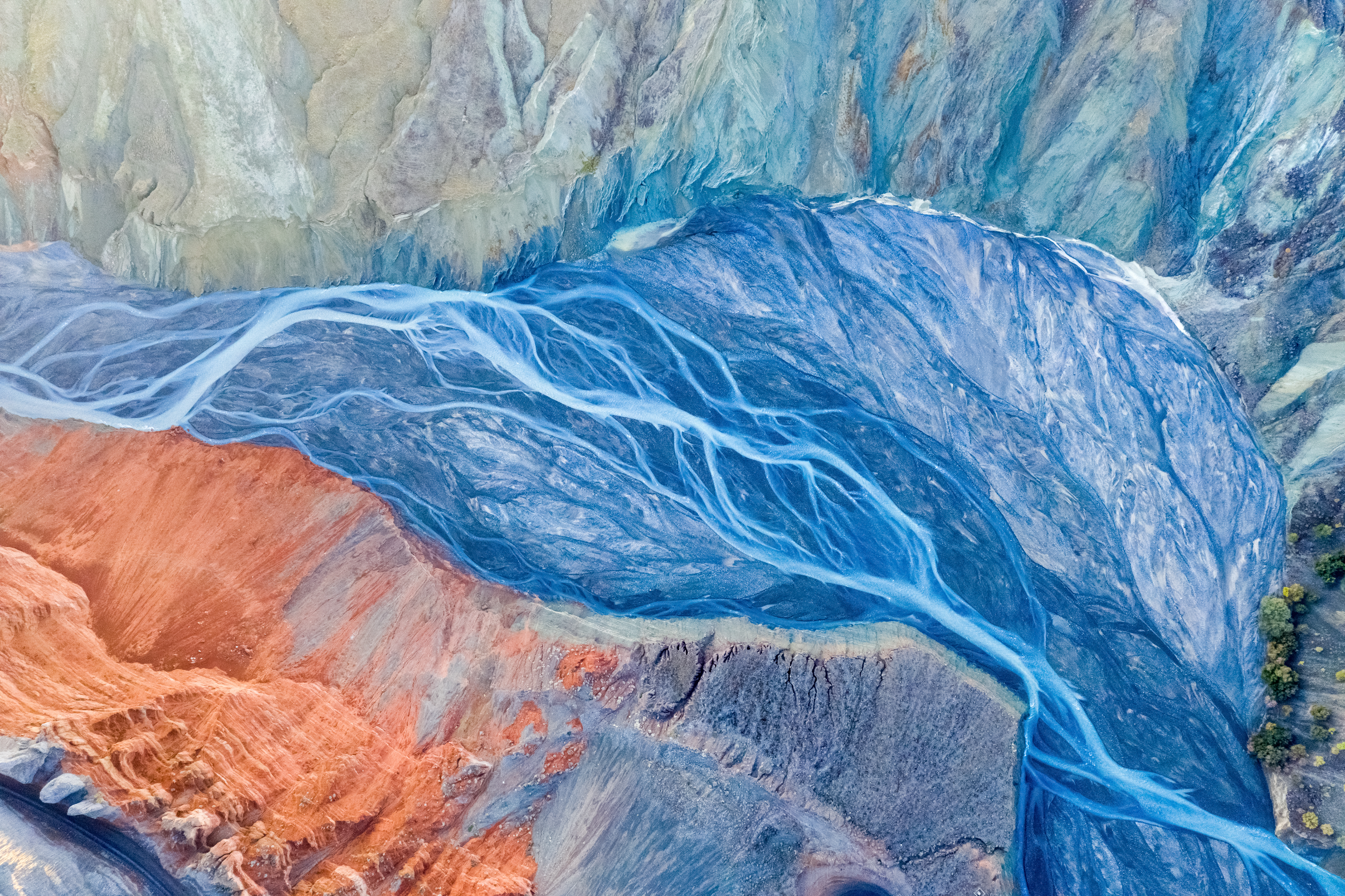 spectacular canyon and riverbed in xinjiang anjihai, China