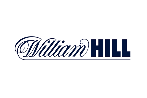 The logo for William Hill, featuring the brand name in stylized blue lettering on a transparent background.
