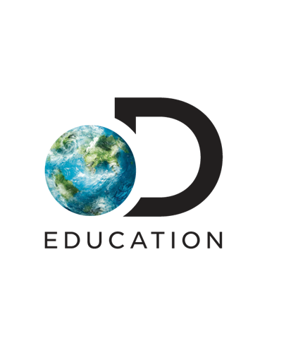 Logo of Discovery Education featuring a stylized 'D' with the Earth forming the left part of the letter and the word 'EDUCATION' underneath.