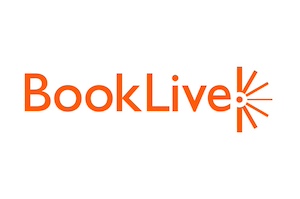 The BookLive logo in orange text with a stylized burst design at the end of the word 'Live'.