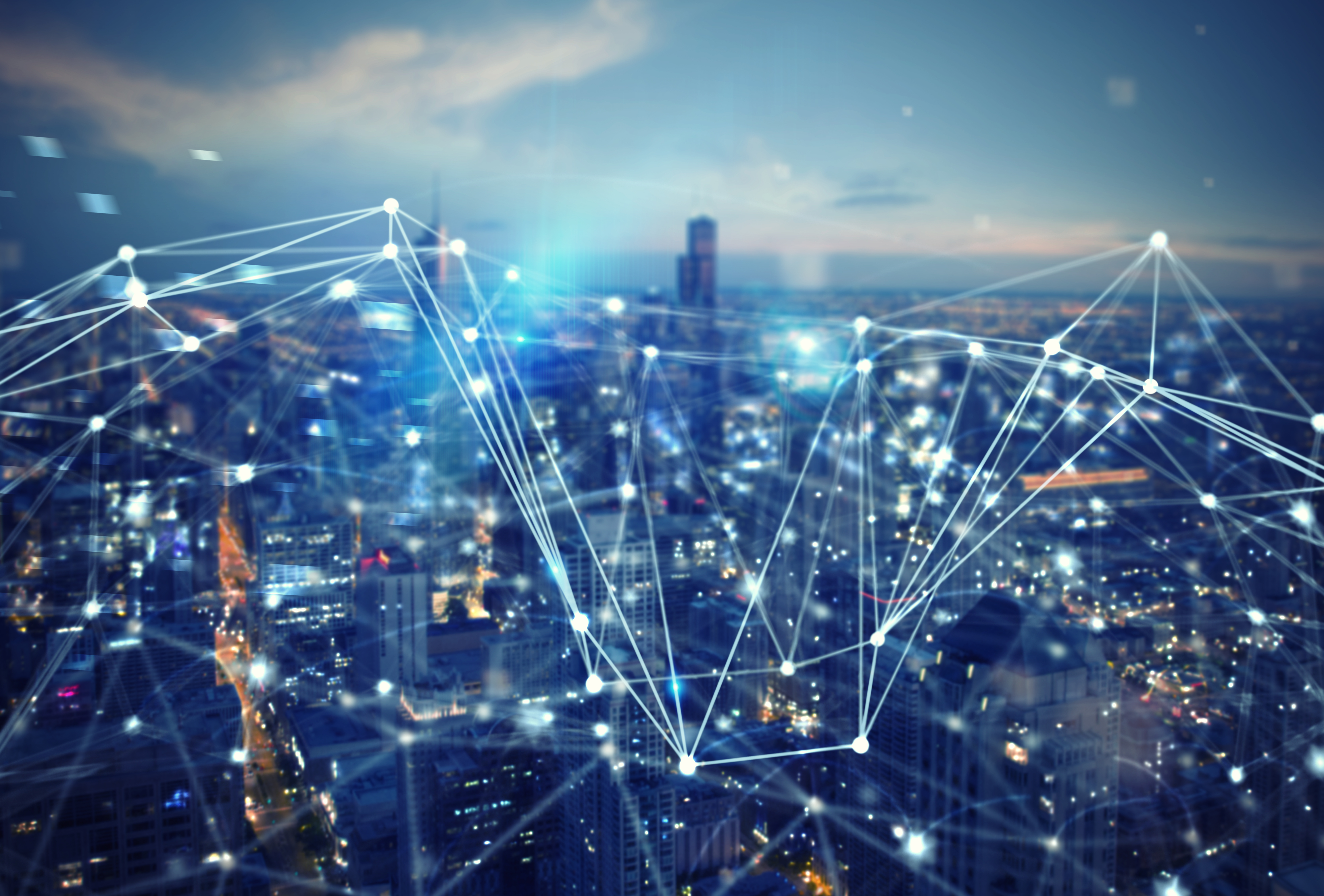 Fast connection in the city. Abstract technology background; Shutterstock ID 1041018826; purchase_order: Amazon pay wallet; job: Global Customer References Team