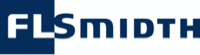 The logo of FLSmidth, featuring the company's name in a modern blue and white design.