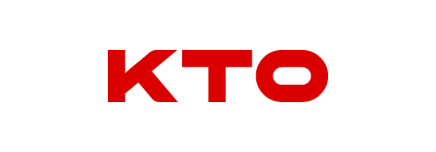 The logo for KTO, displayed in red letters on a white background.