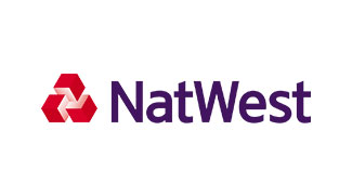 NatWest logo in a horizontal format with red geometric icon and purple text on a white background.