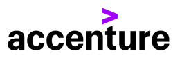 Accenture logo in black with a purple arrow above the text, on a transparent background.