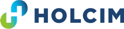 Holcim logo with a modern graphic element and company name, used as a customer reference logo.