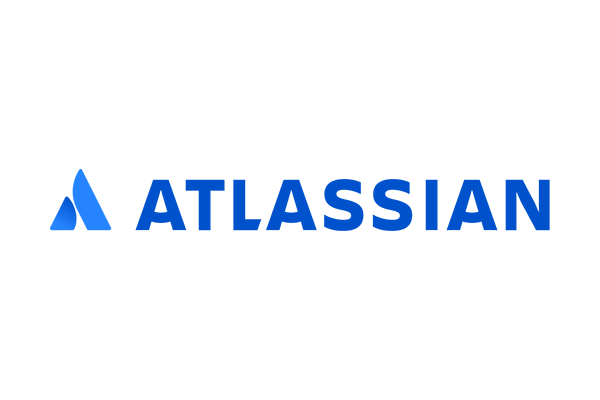 The logo of Atlassian, a company known for collaboration and productivity software products.