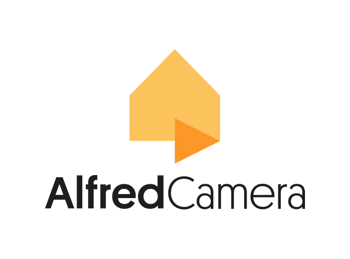Logo for AlfredCamera, featuring a stylized yellow house icon above the text 'AlfredCamera'.