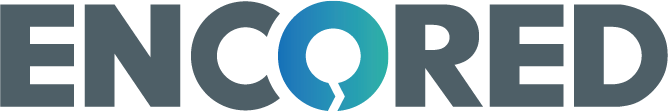The ENCORED company logo, featuring the word 'ENCORED' with a stylized blue circular design within the letter 'O'.