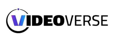 The logo for Videoverse, featuring the word 'Videoverse' with a stylized purple and blue 'V' and a circular graphic element.