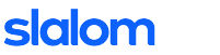 Slalom logo in blue text on a white background