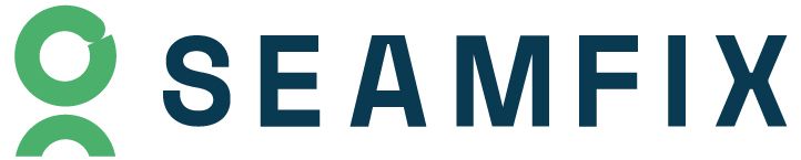 The Seamfix company logo with a green abstract icon and the word 'SEAMFIX' in bold dark blue letters.