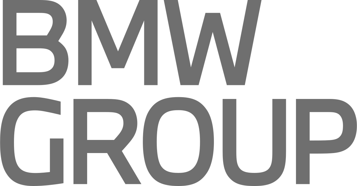 The official BMW Group logo in gray text, displaying the words 'BMW GROUP' in a bold, modern typeface. 2021 branding version.