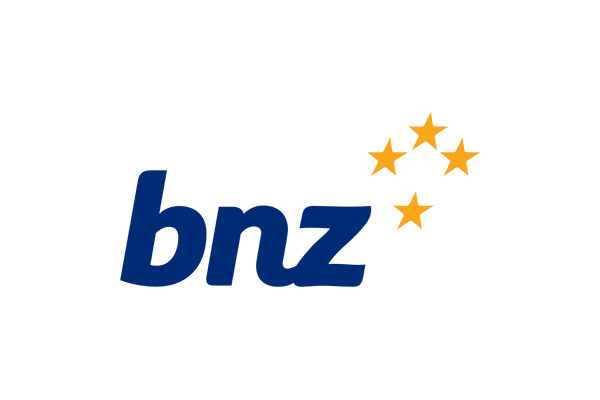 The logo of the Bank of New Zealand featuring bold blue and gold colors.