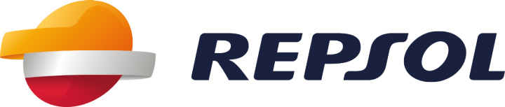 Repsol company logo with stylized orange, red, and silver sphere next to the text 'REPSOL'.