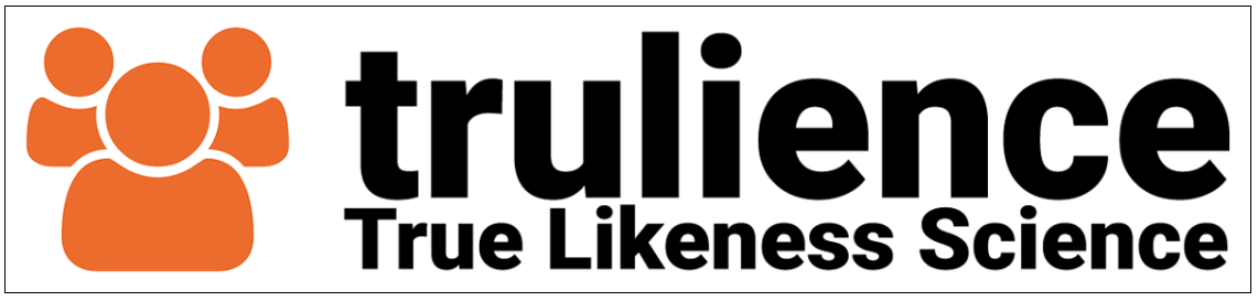 Logo for Trulience featuring an orange abstract group of people icon and the text 'trulience True Likeness Science'.