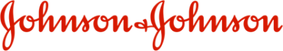 The official logo of Johnson & Johnson, featuring the company name in a distinctive red script font.