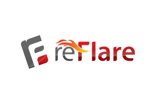 The logo of Reflare, featuring stylized text with a flame graphic above part of the name.
