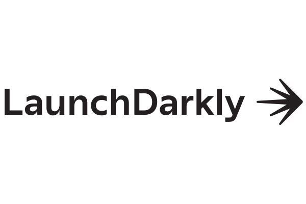 "LaunchDarkly logo with black text and an arrow-shaped design pointing right."