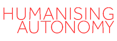 Humanising Autonomy company logo in red text on a transparent background.