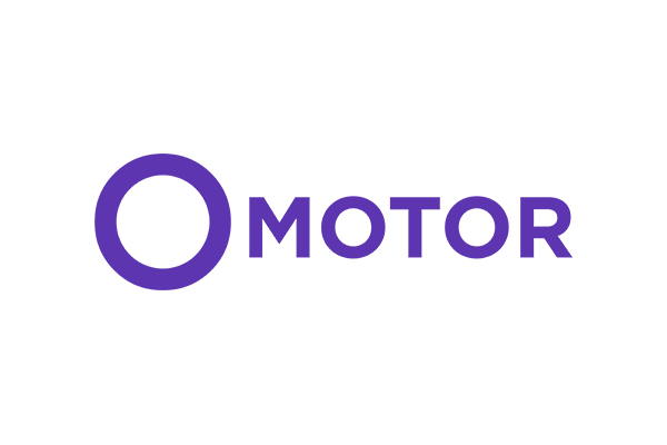 OMOTOR company logo in purple on a white background.