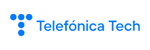 Logo of Telefónica Tech, featuring blue text and graphic elements.