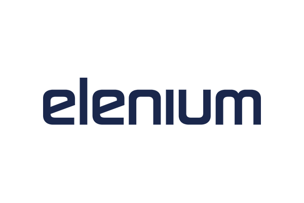 Elenium company logo in dark blue text on a white background.