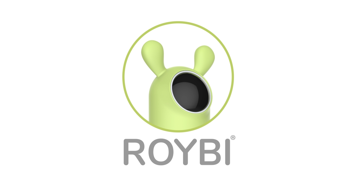 ROYBI company logo featuring a stylized green character with two antennae in a circle above the text 'ROYBI'.