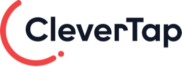 The logo of CleverTap, featuring the company name with a red curved design element on the left.